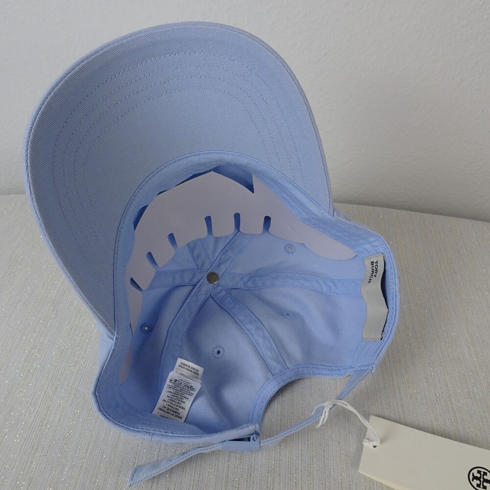 TORY BURCH Logo Baseball Cap Hat Blue Ice Floe Adjustable Cotton NWT $78 - Picture 8 of 13